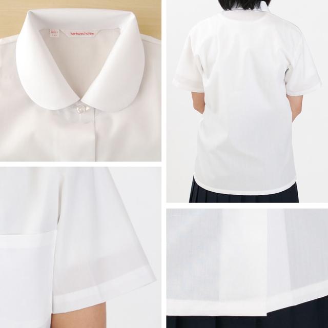 形態安定 女子 丸衿半袖 ブラウス 110cmA〜150cmA (在庫限り)