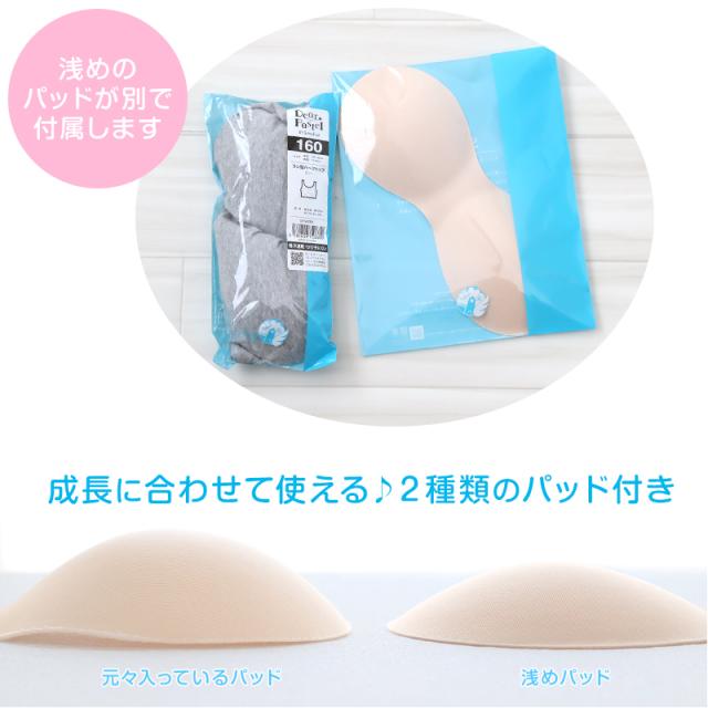 ジュニアブラ シームレス ファーストブラ 揺れない 綿 140〜160cm