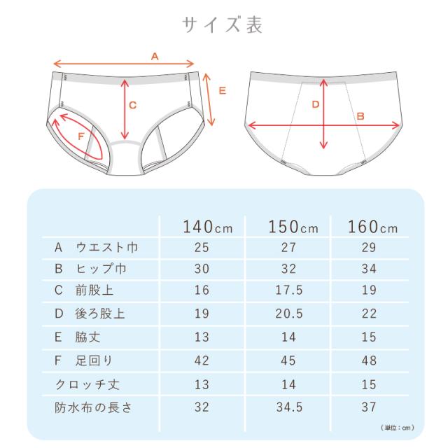 サニタリーショーツ ジュニア 夜用 140〜160cm