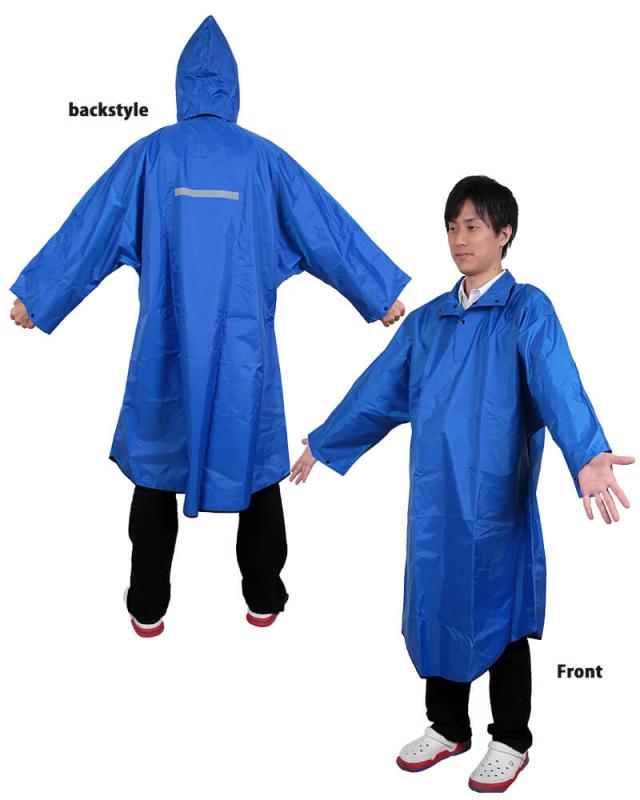 着やすい雨カッパ スマートポンチョ フリーサイズ (福井トンボ) (取寄せ)
