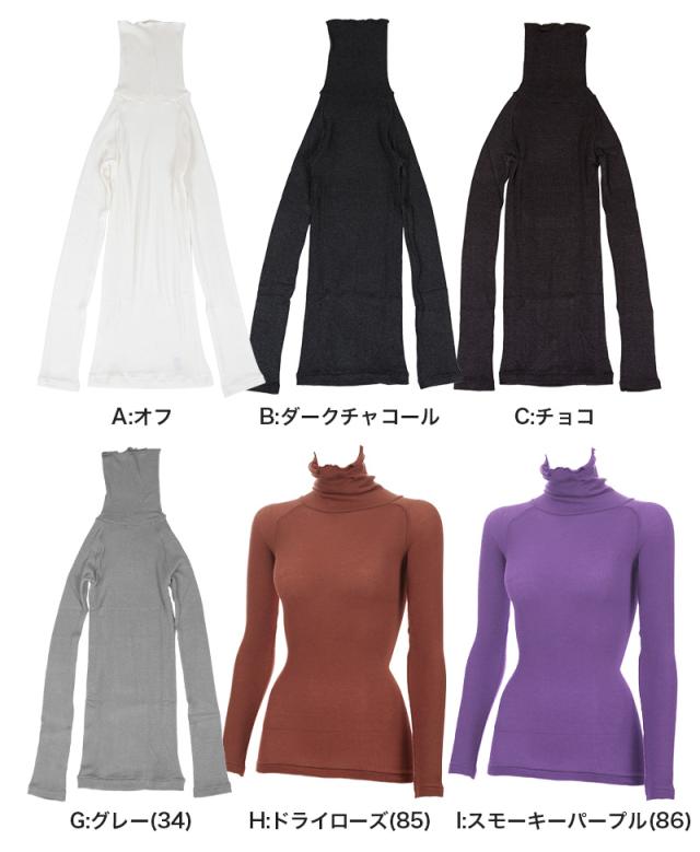 発熱インナー 長袖 ハイネック レディース あったか 暖かい タートルネック 薄手 コーデ 重ね着 黒 赤 黄色 青 白 M-L・L-LL (在庫限り)