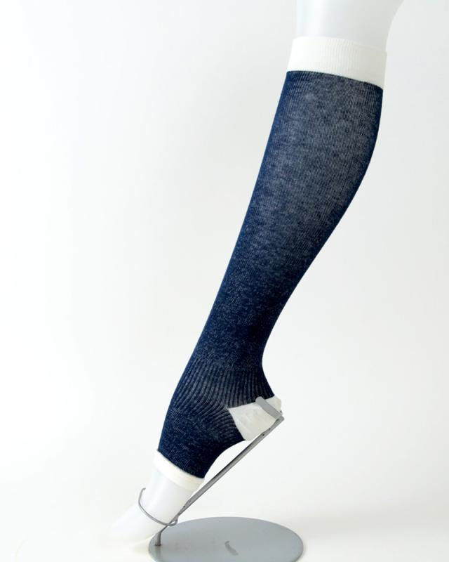 着圧ソックス 寝るとき 綿混 おやすみソックス 靴下 ハイソックス レディース オープントゥ S・M