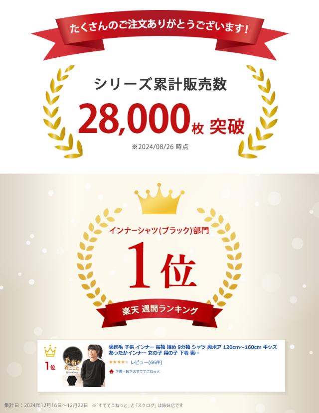 裏起毛 子供 インナー 長袖 短め 9分袖 シャツ 裏ボア 120cm〜160cm (在庫限り)