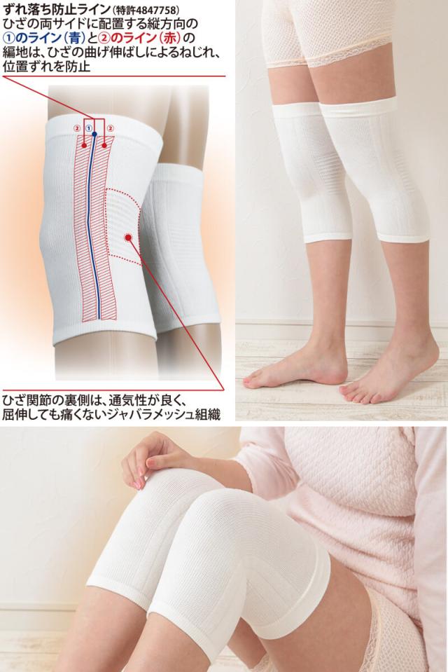ひだまり 男女兼用 パイルサポーター ひざ用 2枚組 M・L