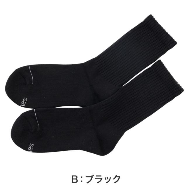 靴下 メンズ クルーソックス 2足組 Hanes ヘインズ ソックス 綿 クルー丈 ハーフパイル リブソックス スポーツ 23-25cm・25-27cm