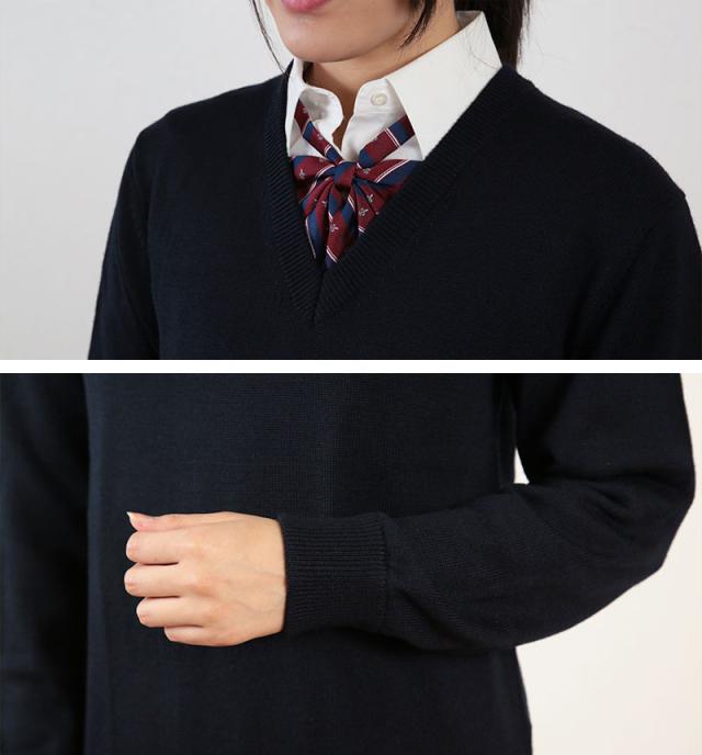 スクールセーター ウール混 女子 ニット セーター スクール S〜4L (送料無料) (取寄せ)