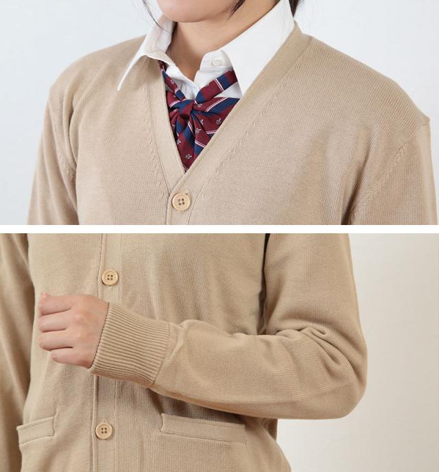 スクール カーディガン 綿混 女子 ニット S〜4L (送料無料) (取寄せ)