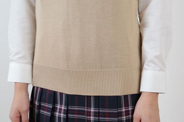 スクールベスト 綿混 女子 ベスト ニット スクール 130cm〜4L (取寄せ)
