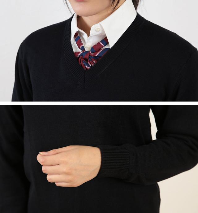 綿混 Vネック セーター S〜3L (取寄せ)