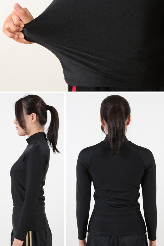 スポーツ インナー uvカット ハイネック 長袖 レディース M〜LL