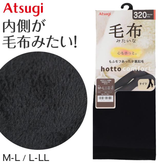 タイツ 裏起毛 厚手 レディース アツギ 毛布みたい 320デニール相当 裏起毛タイツ M-L L-LL