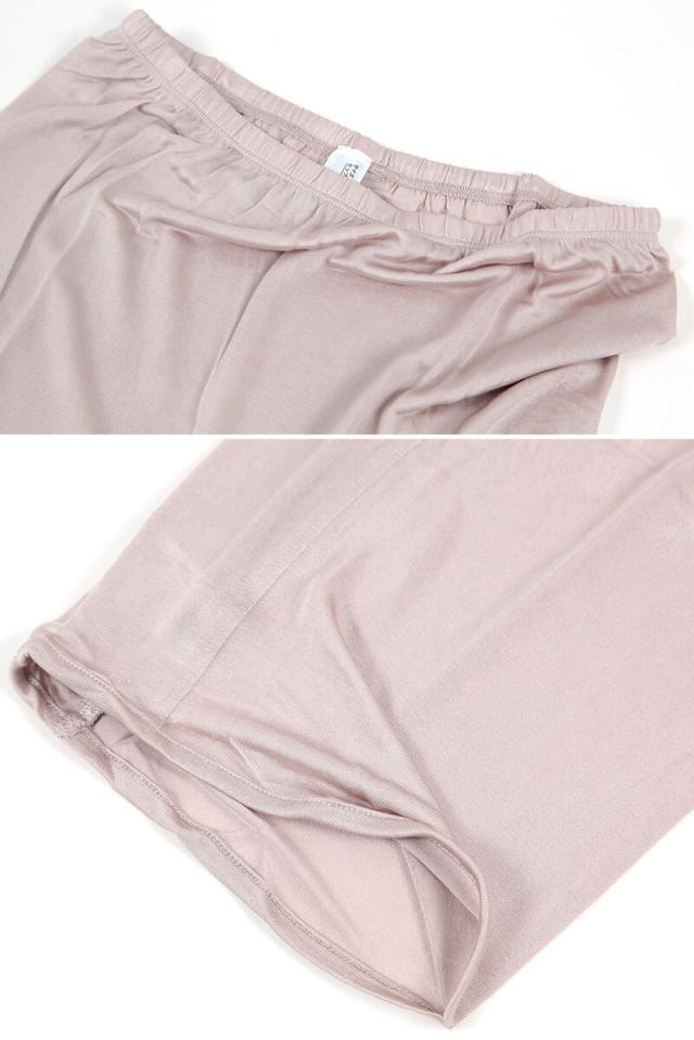 シルク100% 7分丈ボトム ズボン下 レディース M L LL (送料無料)