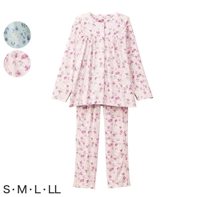 婦人 フルオープンパジャマ 上下セット S〜LL (送料無料) (取寄せ)