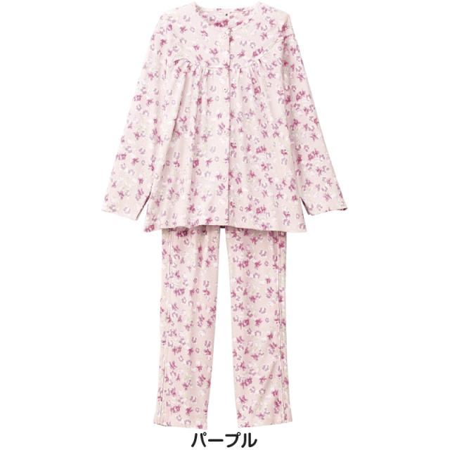 婦人 フルオープンパジャマ 上下セット S〜LL (送料無料) (取寄せ)