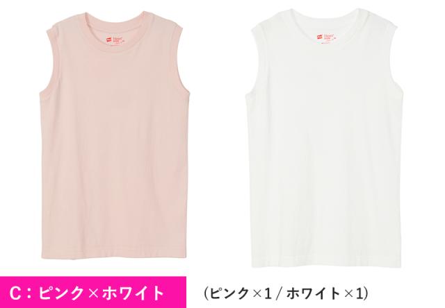 レディース スリーブレス Tシャツ 2枚組 M・L (在庫限り)