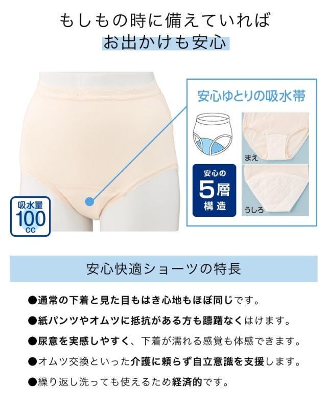 婦人 100cc対応 安心快適ショーツ M〜LL
