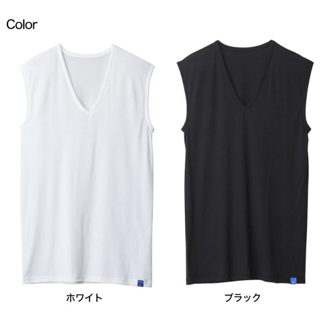 グンゼ メンズ インナー 冷感 Vネック スリーブレスシャツ v首 M L LL