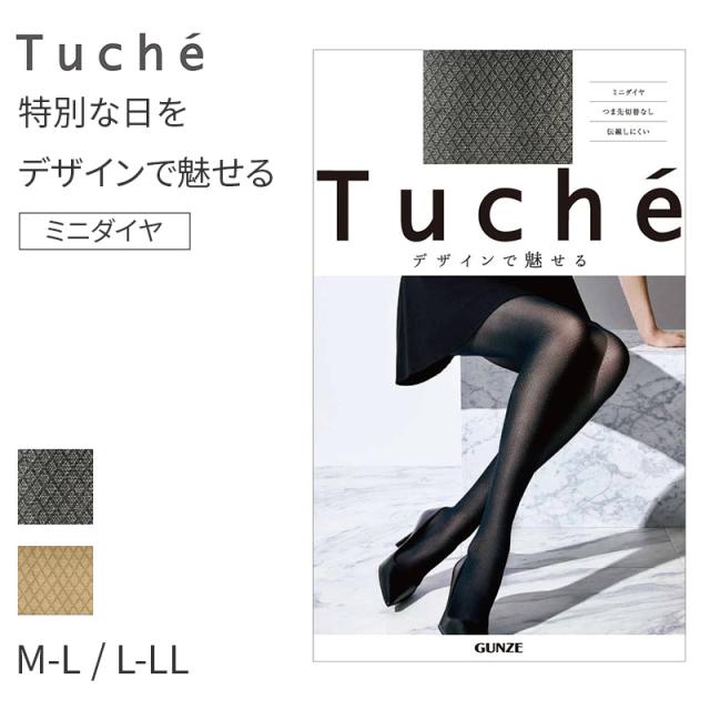 グンゼ tuche ストッキング 柄 黒 肌 トゥシェ M L LL