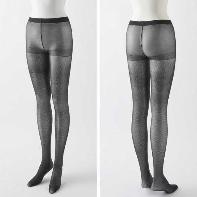 グンゼ tuche ストッキング 柄 黒 肌 トゥシェ M L LL