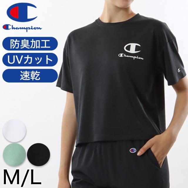 Champion レディース クルーネック Tシャツ 短め M・L (在庫限り)