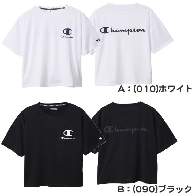 Champion レディース クルーネック Tシャツ 短め M・L (在庫限り)
