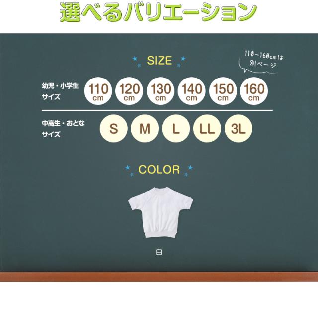 体操服 半袖 中学生 160 170 180 体操着 大きいサイズ S〜3L