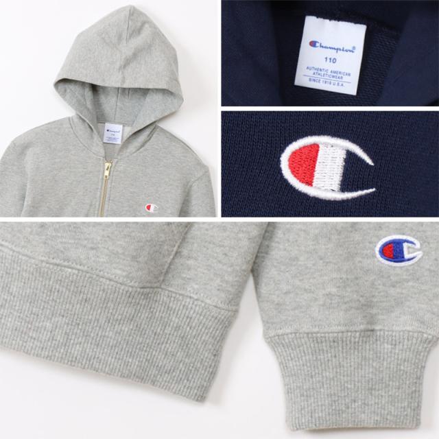 Champion パーカー 子供 キッズ 男の子 女の子 裏毛 ジップ 100cm〜160cm