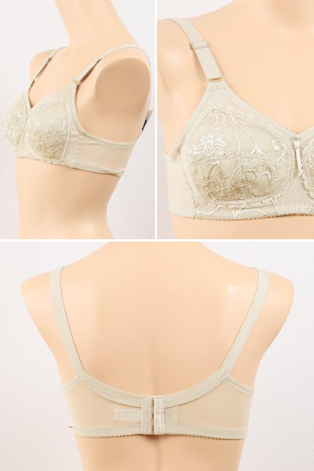 ノンワイヤー ブラジャー レース 大きいサイズ 下着 A75〜D90