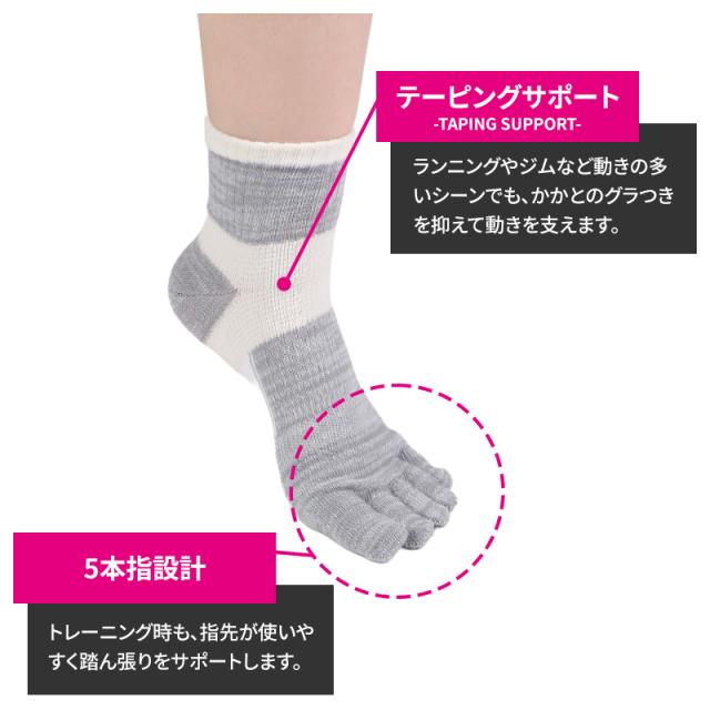 グンゼ アクティブスタイル 5本指ソックス レディース ショートソックス 23 24 25 cm