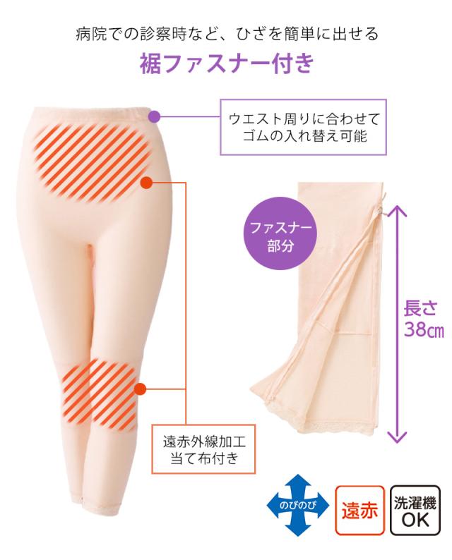 Suteteko 婦人 裾ファスナー付タイツ M〜3L (取寄せ)