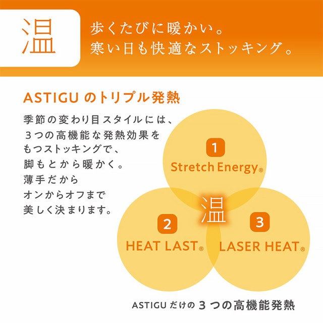 アツギ ストッキング 暖かい あったか アスティーグ 温 M-L・L-LL (在庫限り)