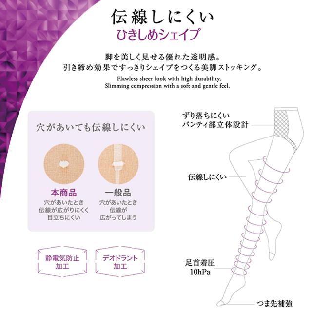 グンゼ サブリナ 伝線しにくい 着圧 ストッキング 3足組 M-L・L-LL