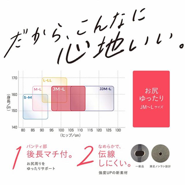 福助 満足 ストッキング 美しく心地いい ヒップゆったりサイズ JM-L