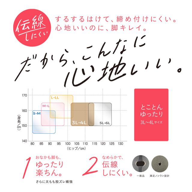 福助 満足 ストッキング 美しく心地いい とことんゆったり 3L-4L・5L-6L