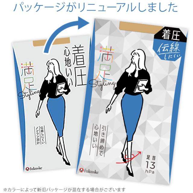 福助 満足 着圧ストッキング 伝線しにくい S-M〜L-LL