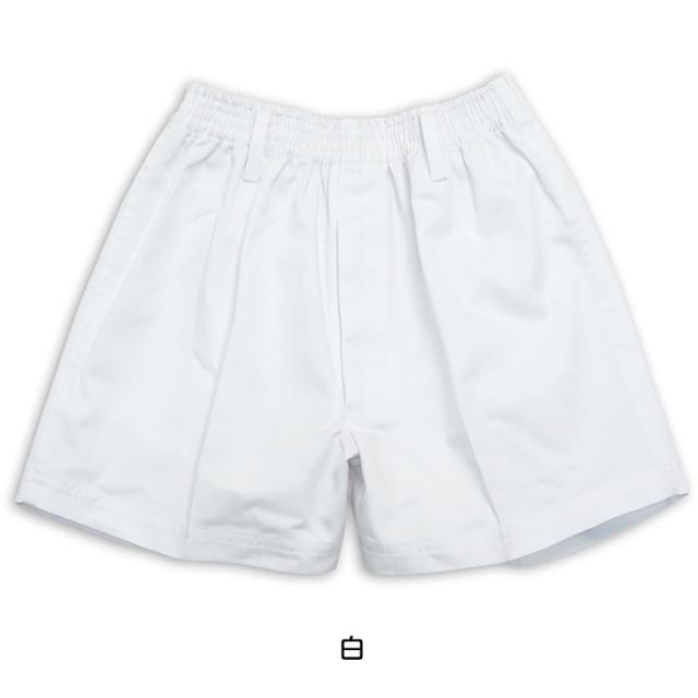 体操用 ショートパンツ 白 透けない ツイル素材 110cm〜180cm