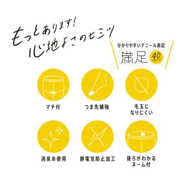 福助 満足 美しく心地いい 40デニールタイツ S-M〜L-LL