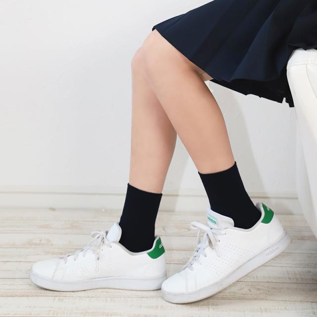スクールソックス 紺 ショート丈 ソックス 女子 男子 14-16cm〜24-26cm