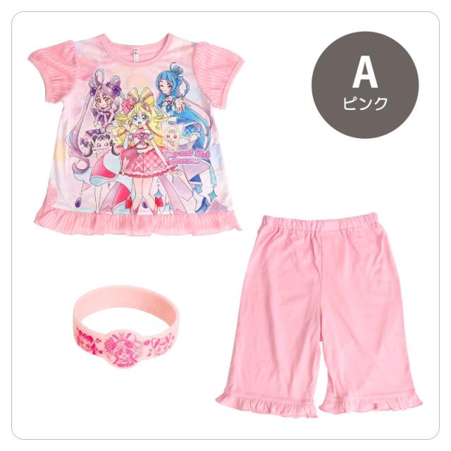 光るパジャマ プリキュア 半袖 パジャマ 女の子 キッズ 夏 キミとアイドルプリキュア 100cm〜130cm (在庫限り)