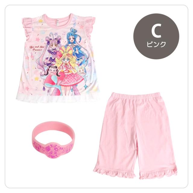 光るパジャマ プリキュア 半袖 パジャマ 女の子 キッズ 夏 キミとアイドルプリキュア 100cm〜130cm (在庫限り)