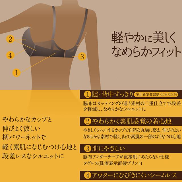 ノンワイヤーブラジャー ヌードメイク レディース M〜LL