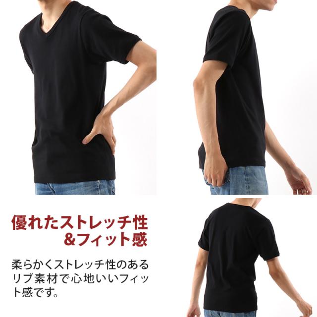 ヘインズ BEEFY-T ビーフィー リブVネックTシャツ S〜XL パックT
