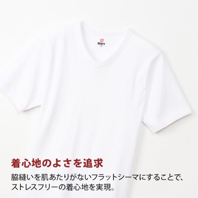 ヘインズ BEEFY-T ビーフィー リブVネックTシャツ S〜XL パックT