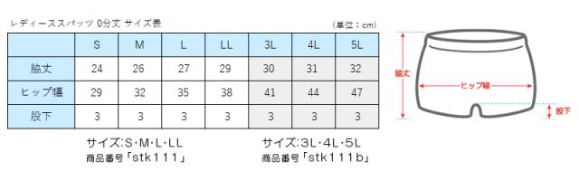 オーバーパンツ アンダーパンツ 綿混 スパッツ 0分丈 S〜LL