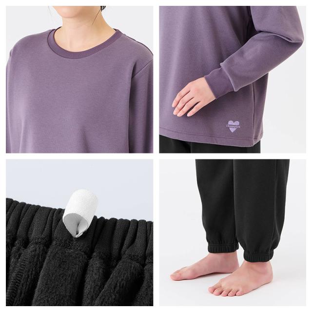 チャンピオン レディース パジャマ 冬 裏ボア フリース もこもこ あったか ルームウェア グンゼ M L (送料無料) (在庫限り)