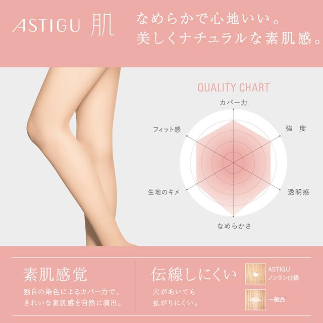 アスティーグ 肌 ストッキング レディース パンスト S-M〜L-LL
