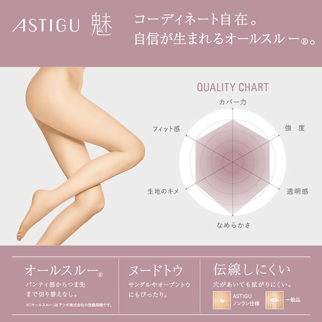 アスティーグ 魅 ストッキング レディース パンスト S-M〜L-LL
