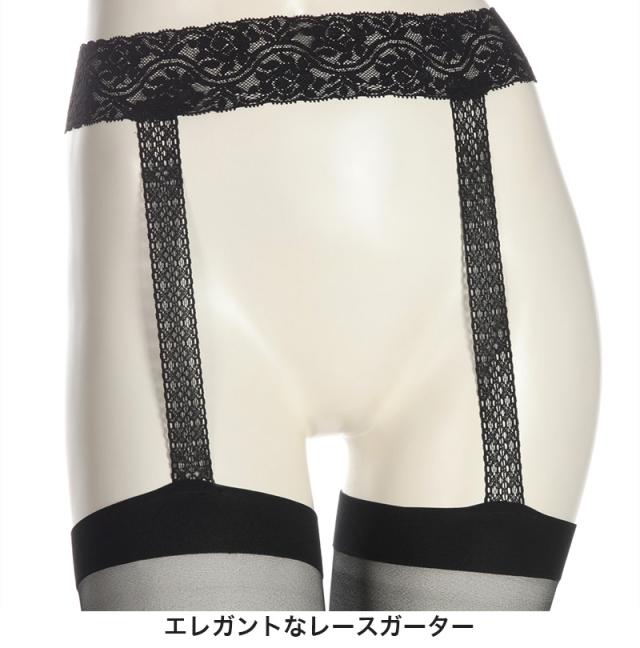 ガーターストッキング ストッキング ふともも丈 サイハイ アツギ レディース M-L