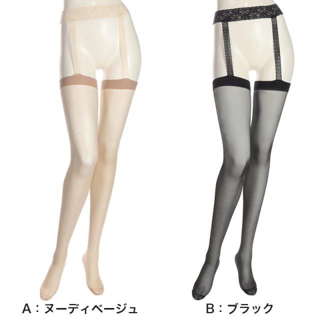 ガーターストッキング ストッキング ふともも丈 サイハイ アツギ レディース M-L