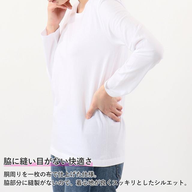 レディース tシャツ 長袖 クルーネック カットソー 綿100% ヘインズ ジャパンフィット 2枚組 M・L